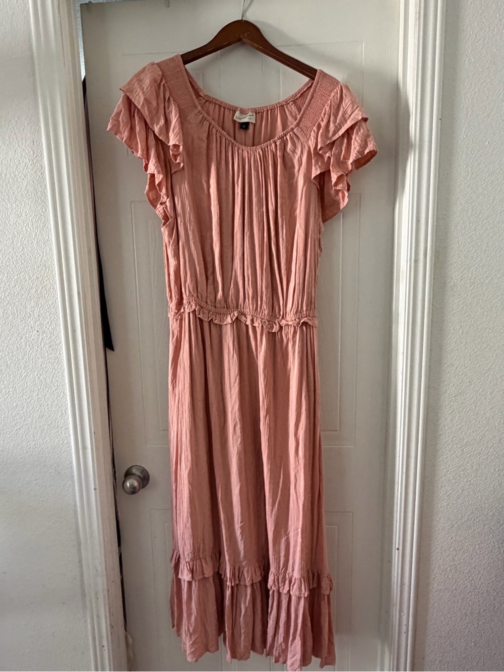 Universal Thread Dusty Pink Ruffle Sleeve Maxi Dress